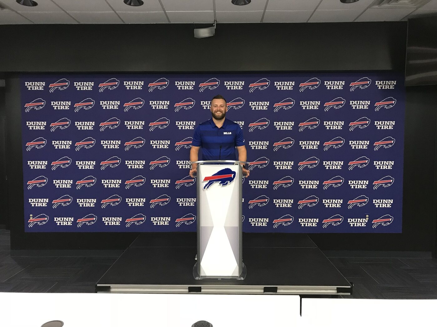 At the Bills podium